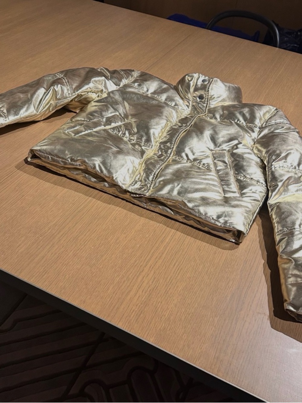 & Other Stories Metallic Gold Quilted Jacket